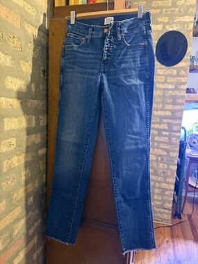 J. Crew Straight-Leg Button-Fly Jeans in Medium Blue